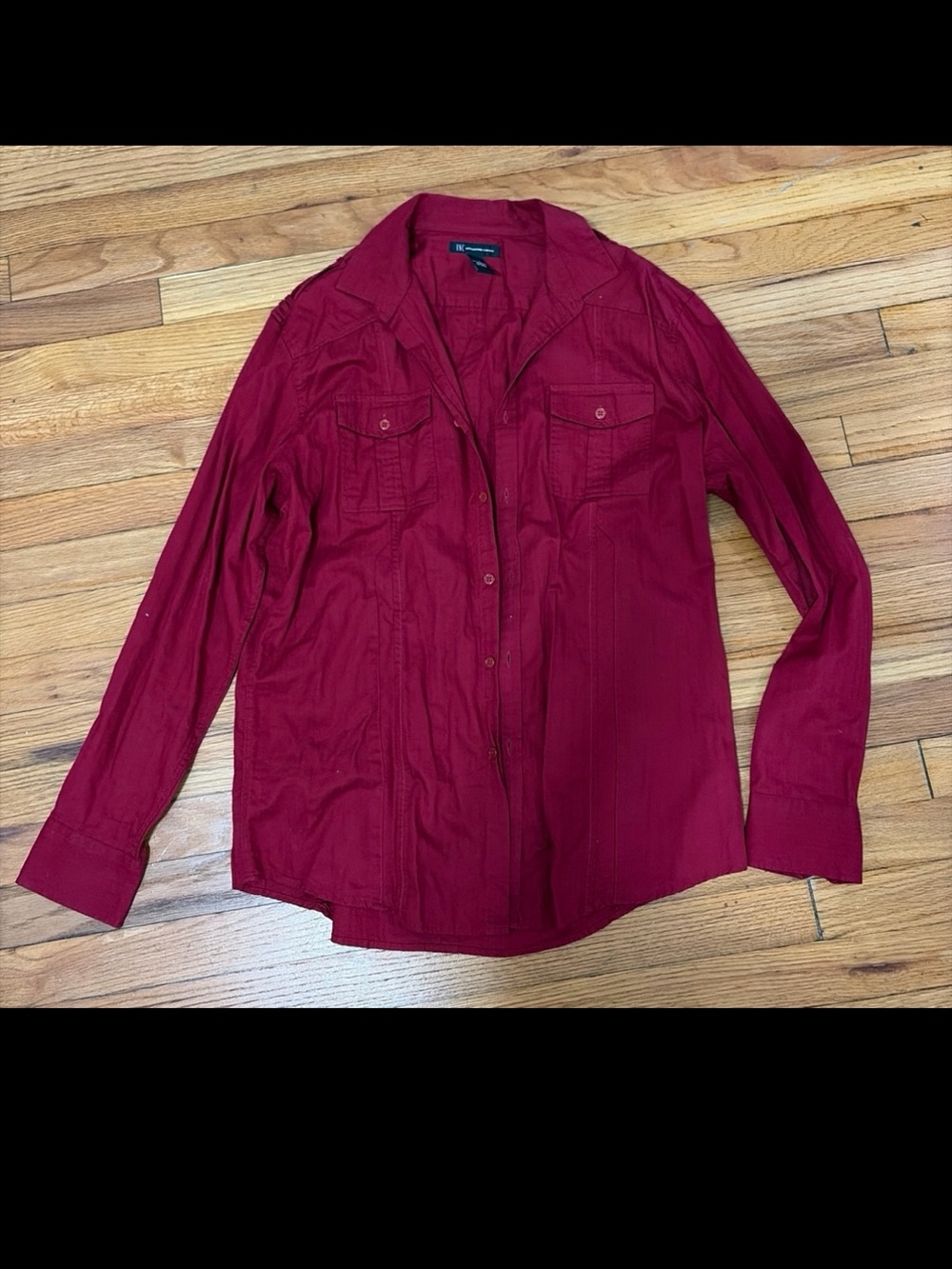 INC International Concepts Men's Deep Red Casual Button-Down Shirt